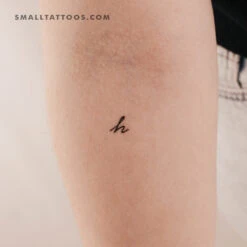 H Handwritten Letter Temporary Tattoo (Set Of 3)