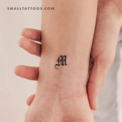 Gothic Style Uppercase M Letter Temporary Tattoo (Set Of 3) -Da Vinci Shop 1709054529794