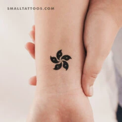 Hong Kong Flower Temporary Tattoo - Set Of 3