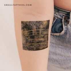 Water Lilies And Japanese Bridge Temporary Tattoo (Set Of 3)