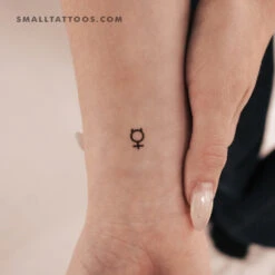 Mercury Planetary Symbol Temporary Tattoo - Set Of 3