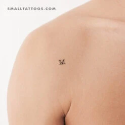 M Uppercase Typewriter Letter Temporary Tattoo (Set Of 3) -Da Vinci Shop 1709661508101