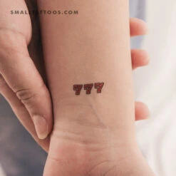 777 Temporary Tattoo (Set Of 3)