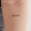 1978 Birth Year Temporary Tattoo (Set Of 3) -Da Vinci Shop 1709662402334