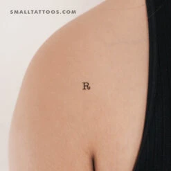 R Uppercase Typewriter Letter Temporary Tattoo (Set Of 3) -Da Vinci Shop 170992887530