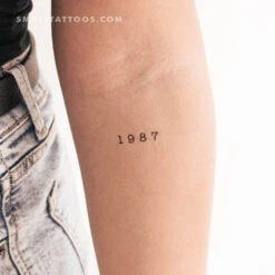 1987 Birth Year Temporary Tattoo (Set Of 3)