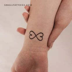 Double Heart Infinity Symbol Temporary Tattoo (Set Of 3)