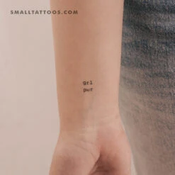 Minimalist GRL PWR Temporary Tattoo (Set Of 3)