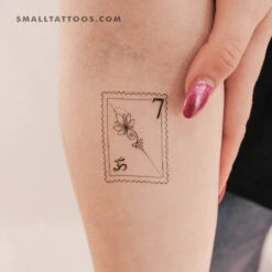 Unalome Lotus Stamp Temporary Tattoo (Set Of 3)