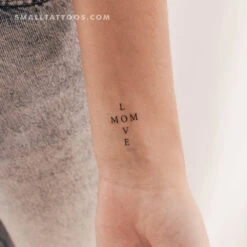 Love Mom Temporary Tattoo (Set Of 3)