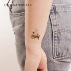 Small Wild Strawberries By Ann Lilya Temporary Tattoo (Set Of 3)