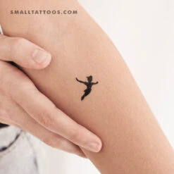 Flying Peter Pan Silhouette Temporary Tattoo (Set Of 3)
