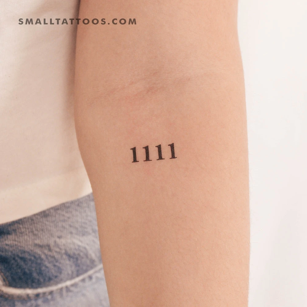 1111 Angel Number Temporary Tattoo (Set Of 3) 4 1111 Angel Number Temporary Tattoo (Set Of 3) - Image 2