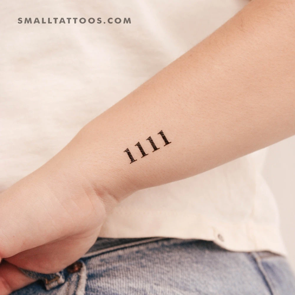 1111 Angel Number Temporary Tattoo (Set Of 3) 3 1111 Angel Number Temporary Tattoo (Set Of 3)