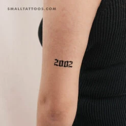 Gothic 2002 Birth Year Temporary Tattoo - Set Of 3