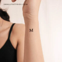 M Uppercase Serif Letter Temporary Tattoo (Set Of 3) -Da Vinci Shop 1712667668659