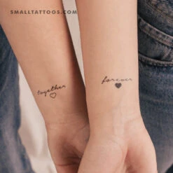 Matching Forever Together Temporary Tattoo (Set Of 3+3)