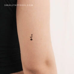 Small Jack Of Clubs Temporary Tattoo (Set Of 3)