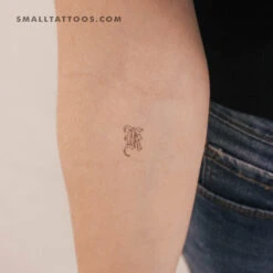 Old English K Letter Temporary Tattoo (Set Of 3)