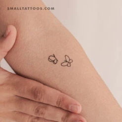 Minimalist Two Butterflies Temporary Tattoo (Set Of 3)