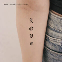 Gothic “Love” Temporary Tattoo (Set Of 3)