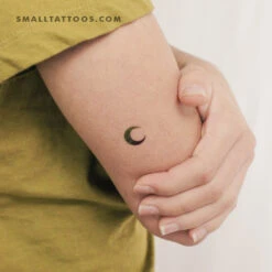 Blue And Green Crescent Moon Temporary Tattoo By Zihee (Set Of 3)