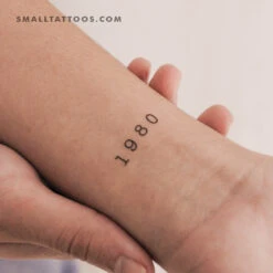 1980 Birth Year Temporary Tattoo (Set Of 3)