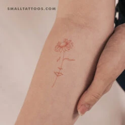 A Dreaming Daisy [Red] By Jakenowicz Temporary Tattoo - Set Of 3