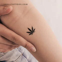 Marijuana Leaf Temporary Tattoo (Set Of 3)