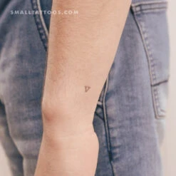 V Lowercase Typewriter Letter Temporary Tattoo (Set Of 3)