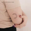 Fine Line Crescent Moon Temporary Tattoo - Set Of 3 -Da Vinci Shop 1714243629240