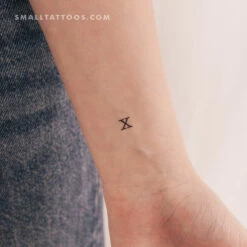 X Uppercase Typewriter Letter Temporary Tattoo (Set Of 3)