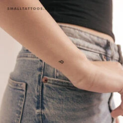 B Lowercase Typewriter Letter Temporary Tattoo (Set Of 3)