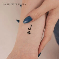 Jack Of Clubs Temporary Tattoo (Set Of 3)