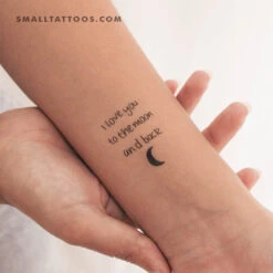 I Love You To The Moon And Back Temporary Tattoo (Set Of 3)