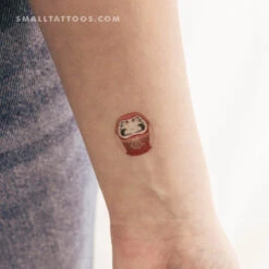 Daruma Doll Temporary Tattoo (Set Of 3)
