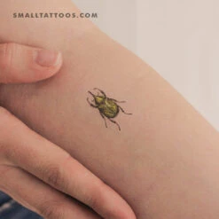 Hercules Beetle Temporary Tattoo (Set Of 3)