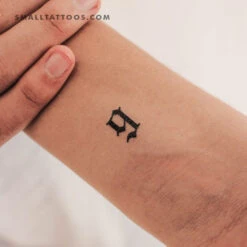 Old English Number 9 Temporary Tattoo (Set Of 3)