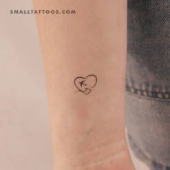 Surf Travel Heart Temporary Tattoo (Set Of 3)