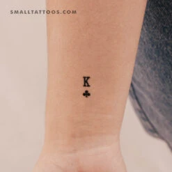 Small King Of Clubs Temporary Tattoo - Set Of 3