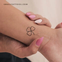 Minimalist 3 Leaf Clover Temporary Tattoo (Set Of 3)