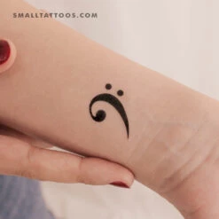 Bass Clef Temporary Tattoo (Set Of 3)