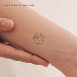 Planet Earth Temporary Tattoo (Set Of 3)