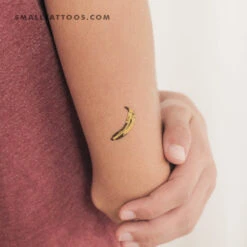 Yellow Banana Temporary Tattoo (Set Of 3)