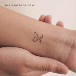 Wave And Whale Tail Temporary Tattoo (Set Of 3)