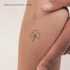 Hand-Drawn Three-Leaf Clover Temporary Tattoo (Set Of 3)
