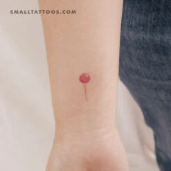 Pink Lollipop Temporary Tattoo (Set Of 3)