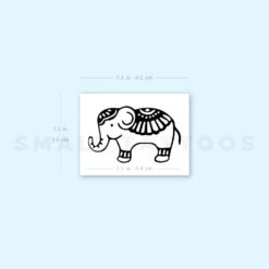 Ornamental Elephant Temporary Tattoo (Set Of 3) -Da Vinci Shop 1718192481 image1 st 750px