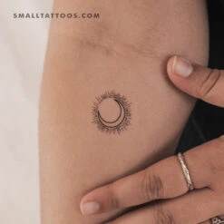 Fine Line Eclipse Temporary Tattoo - Set Of 3