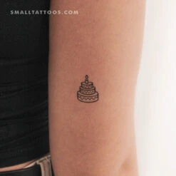 Birthday Cake Temporary Tattoo (Set Of 3)